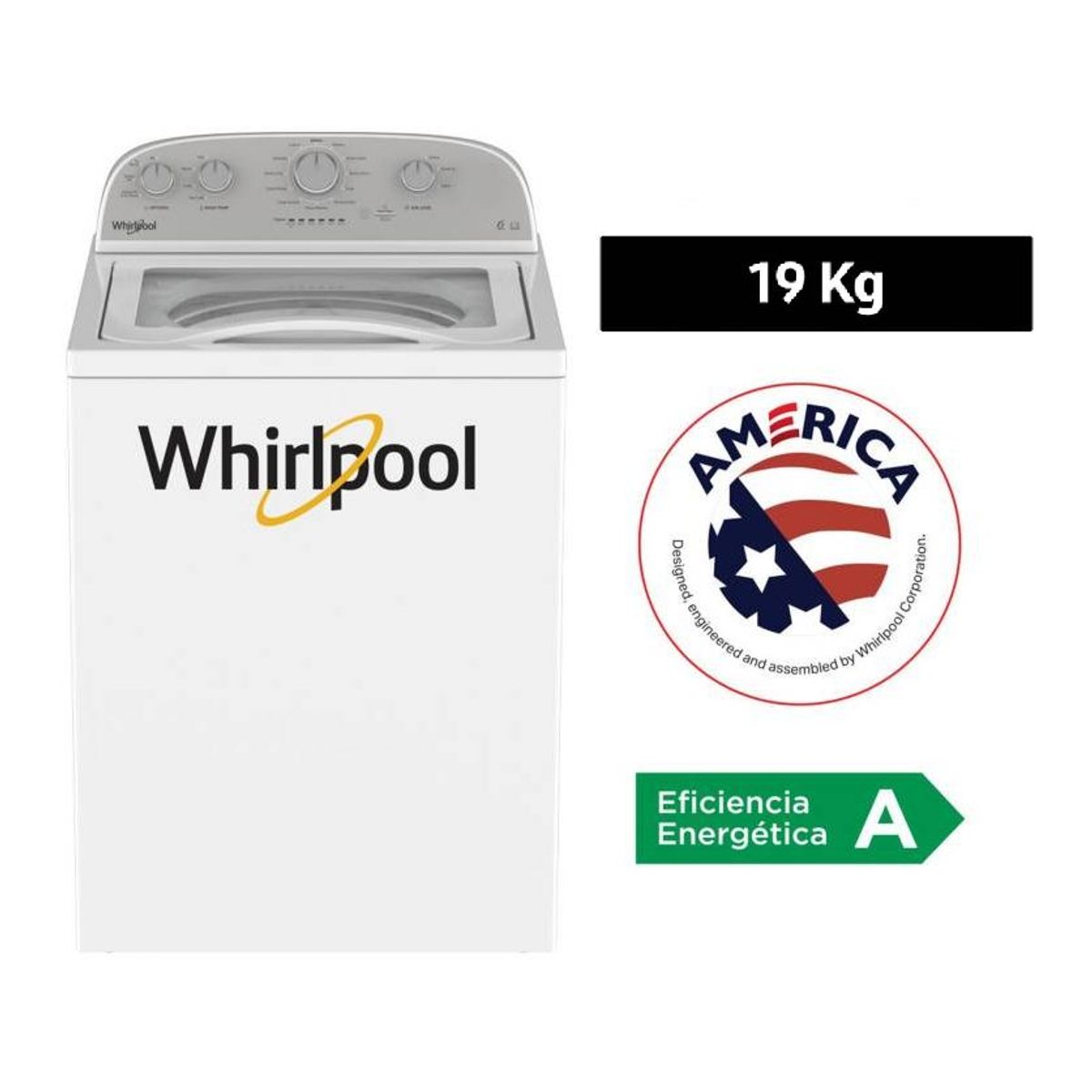 WHIRLPOOL - Lavadora Carga Superior Whirlpool 19 Kg Blanco 4GWTW1955LW