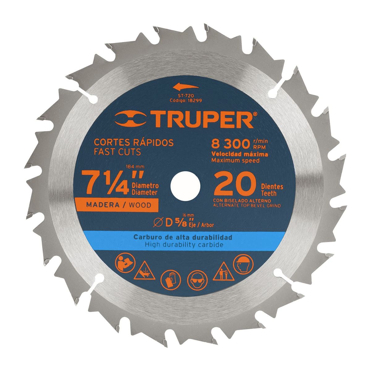TRUPER - Disco para sierra circular 7 ¼"  20 dientes Truper