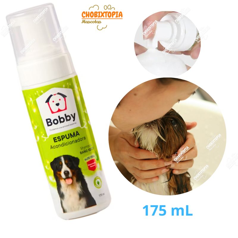 BOBBY - ESPUMA BAÑO EN SECO MASCOTA PERRO ALOE VERAx175 mL