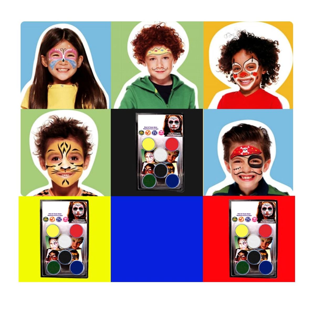 GENERICO - Set de pintura en crema para caritas pintadas