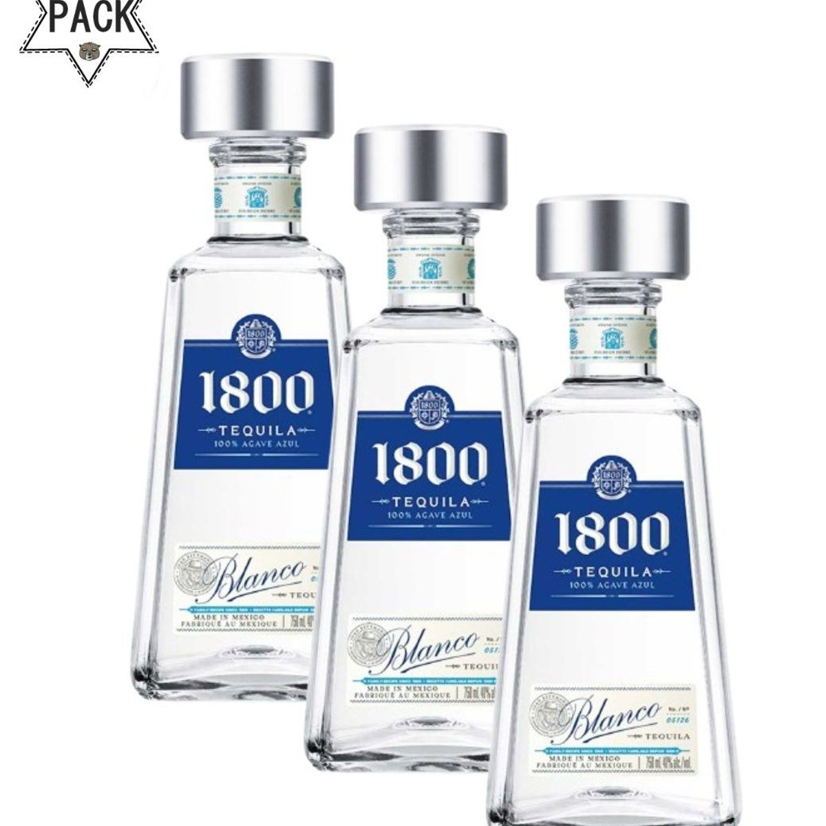 1800 - Pack 3 Unidades Tequila 1800 Silver 750ml