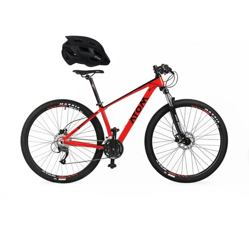 ATOM - BICICLETA ATOM BURNER ARO 29 TALLA 18 ROJO + CASCO NEGRO