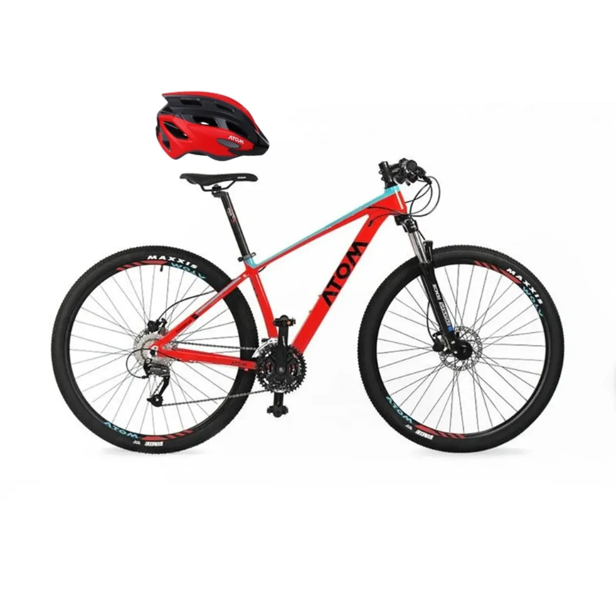 ATOM - BICICLETA ATOM BURNER ARO 29 TALLA 16 ROJO + CASCO NEGRO