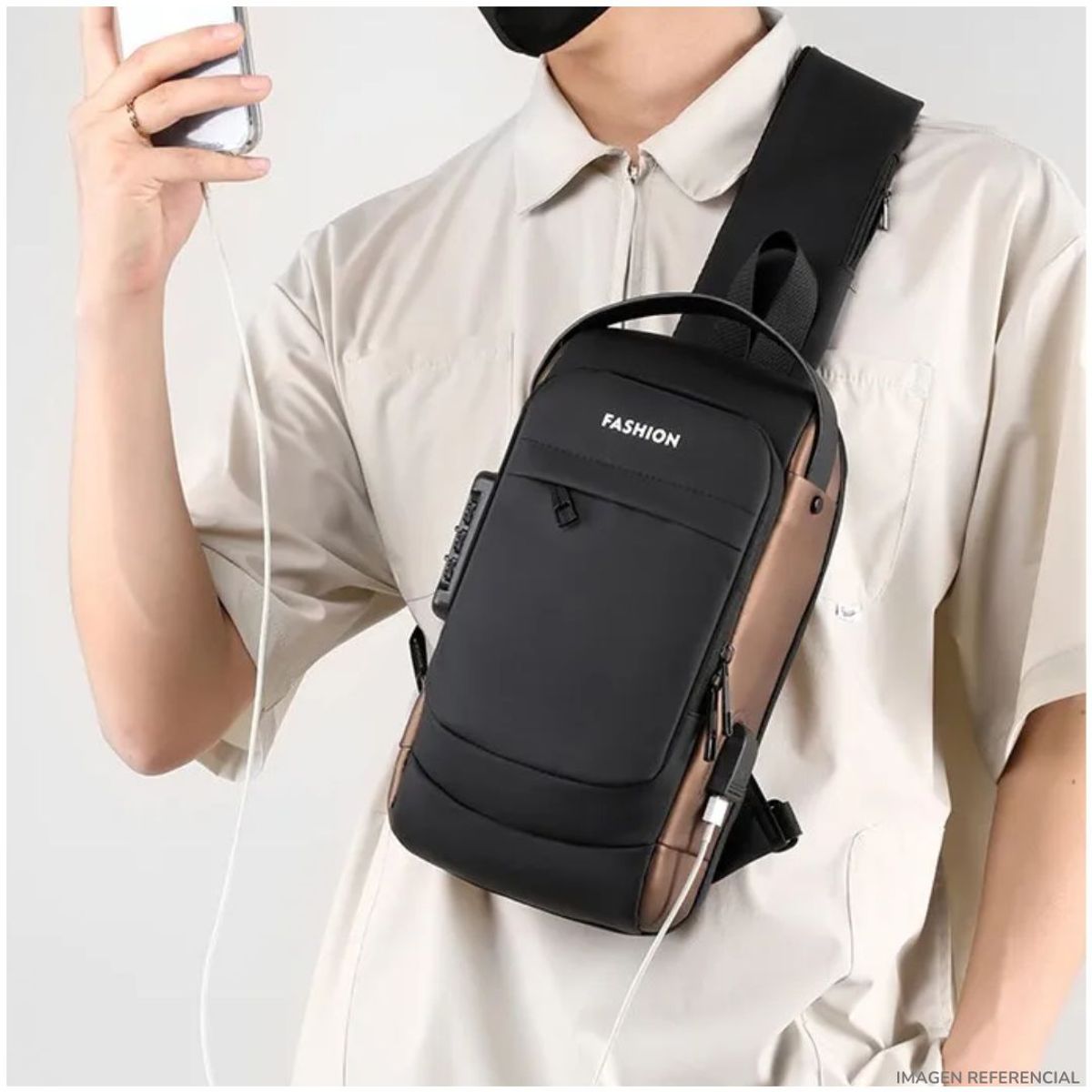 INSPIRA MARKET - Mochila Morral Riñonera Juvenil Elegante Antirrobo