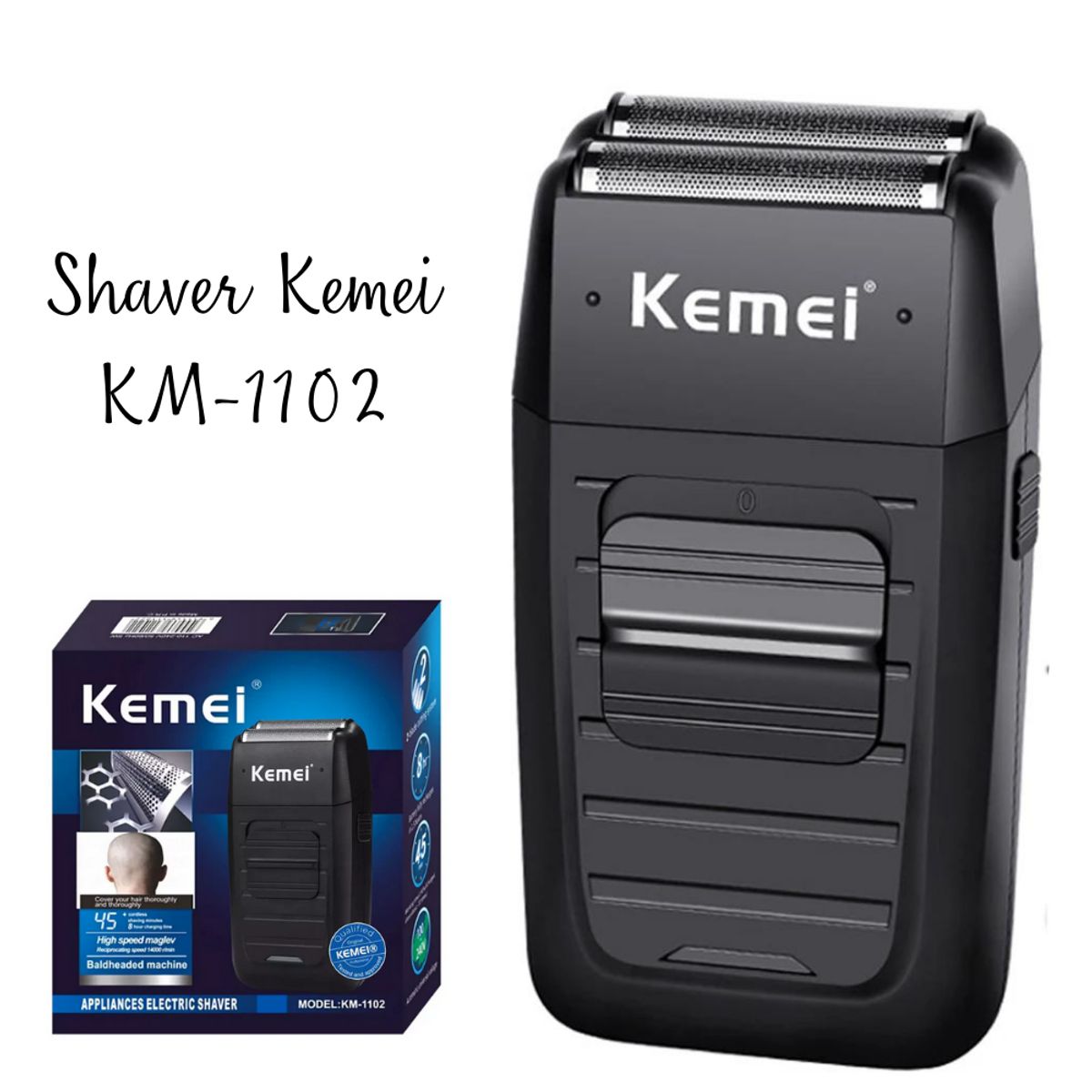 GENERICO - Afeitadora Shaver Kemei Recargable Multifunción KM-1102