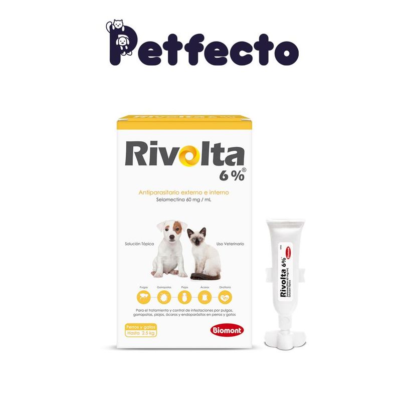RIVOLTA - RIVOLTA 6% X0.25 mL (hasta 2.5 kg.) - ANTIPULGAS PARA GATOS