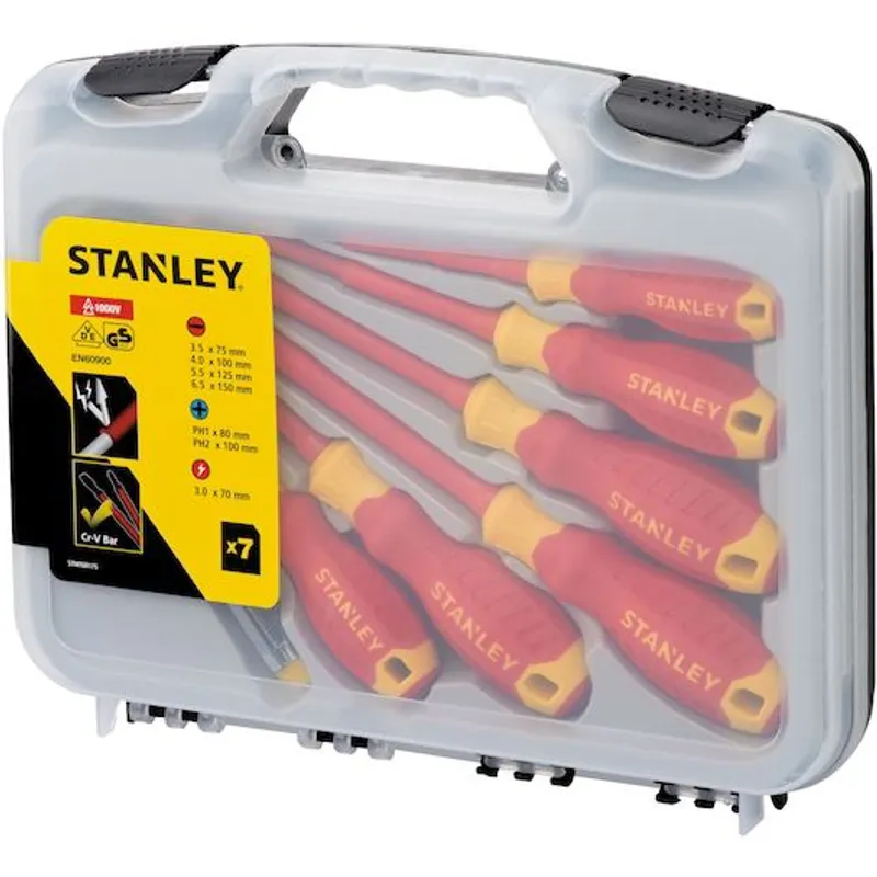 STANLEY - Desarmadores Dieléctricos y Probador de Voltaje Juego de 7 Piezas