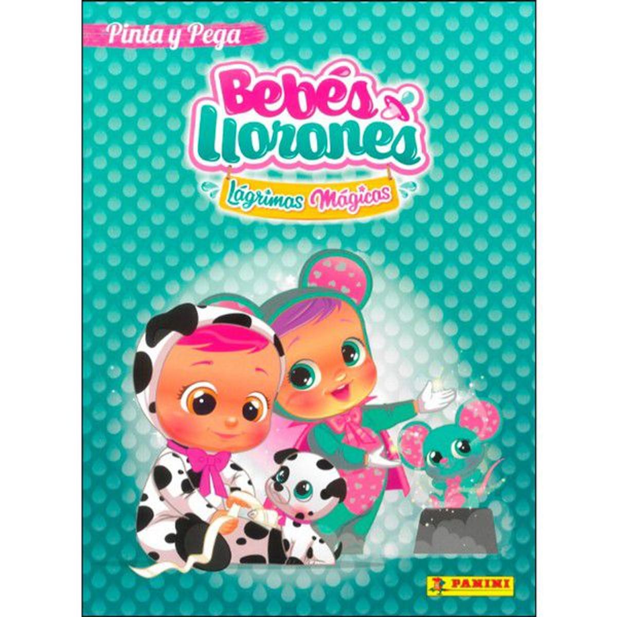 GENERICO - Libro Infantil BEBES LLORONES PINTA Y PEGA VERDE LIBRO DE PEGATINAS