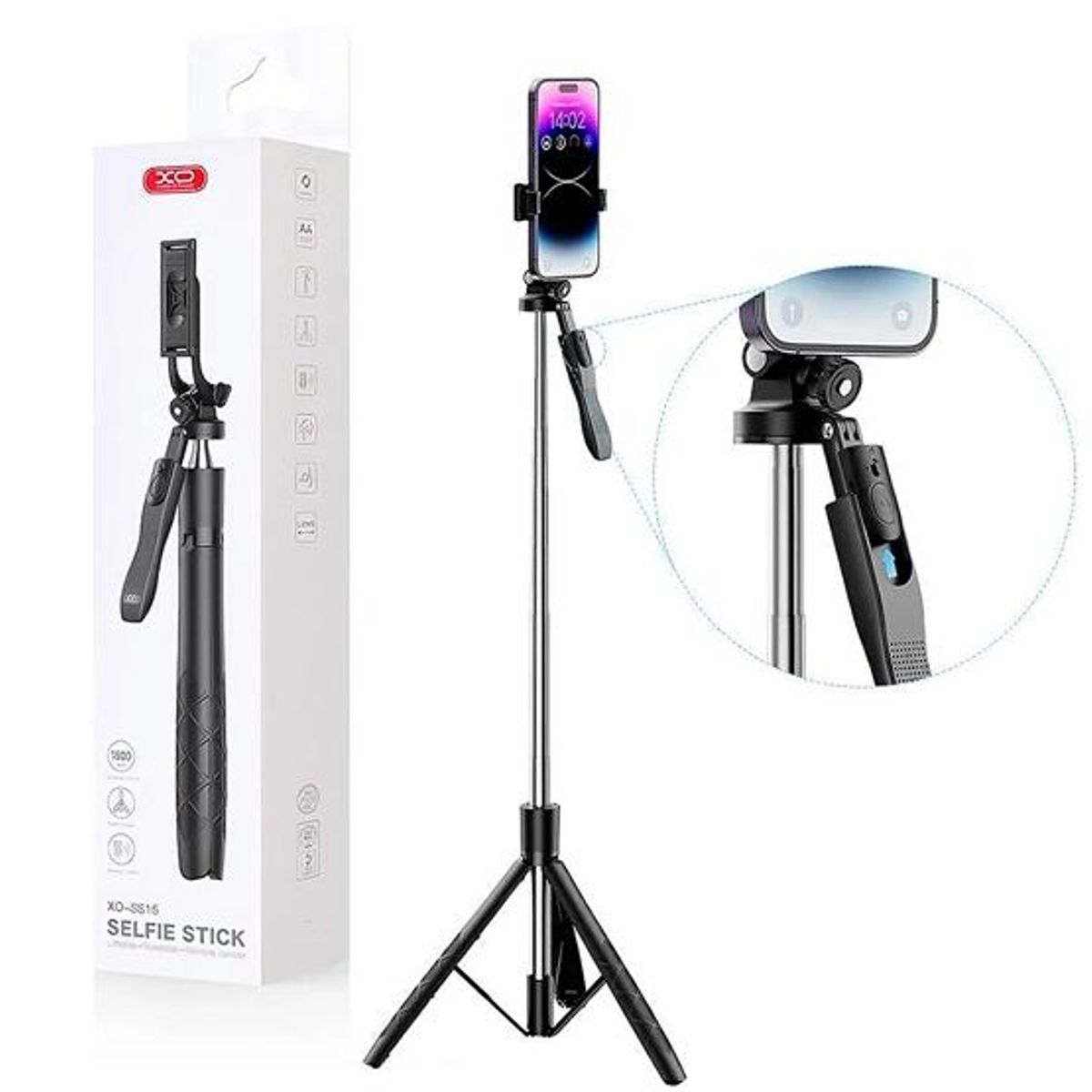 XO SIMPLE IS BEAUTY - Selfie Stick Tripode XO-SS15 Bluetooth Negro