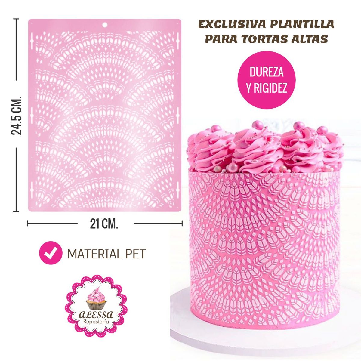 GENERICO - Plantilla Stencil Modelo Florence para Reposteria