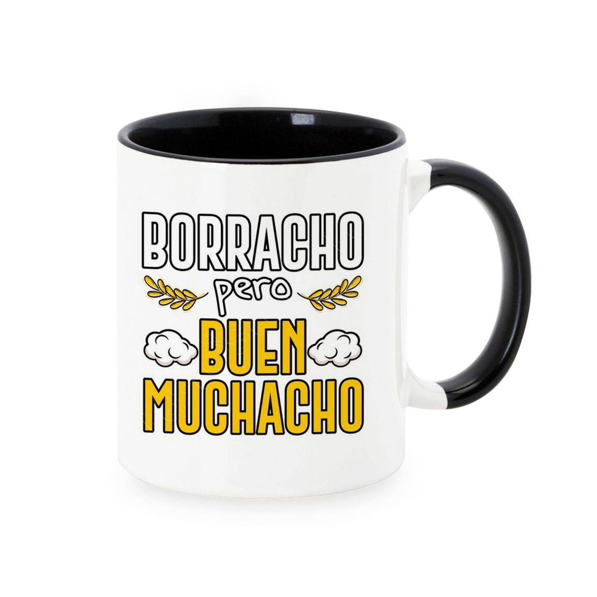 GENERICO - Taza Mug 11oz BORRACHO PERO BUEN MUCHACHO - NEGRO.