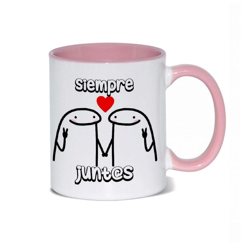 GENERICO - Taza Mug 11oz SIEMPRE JUNTOS FLORK - ROSA