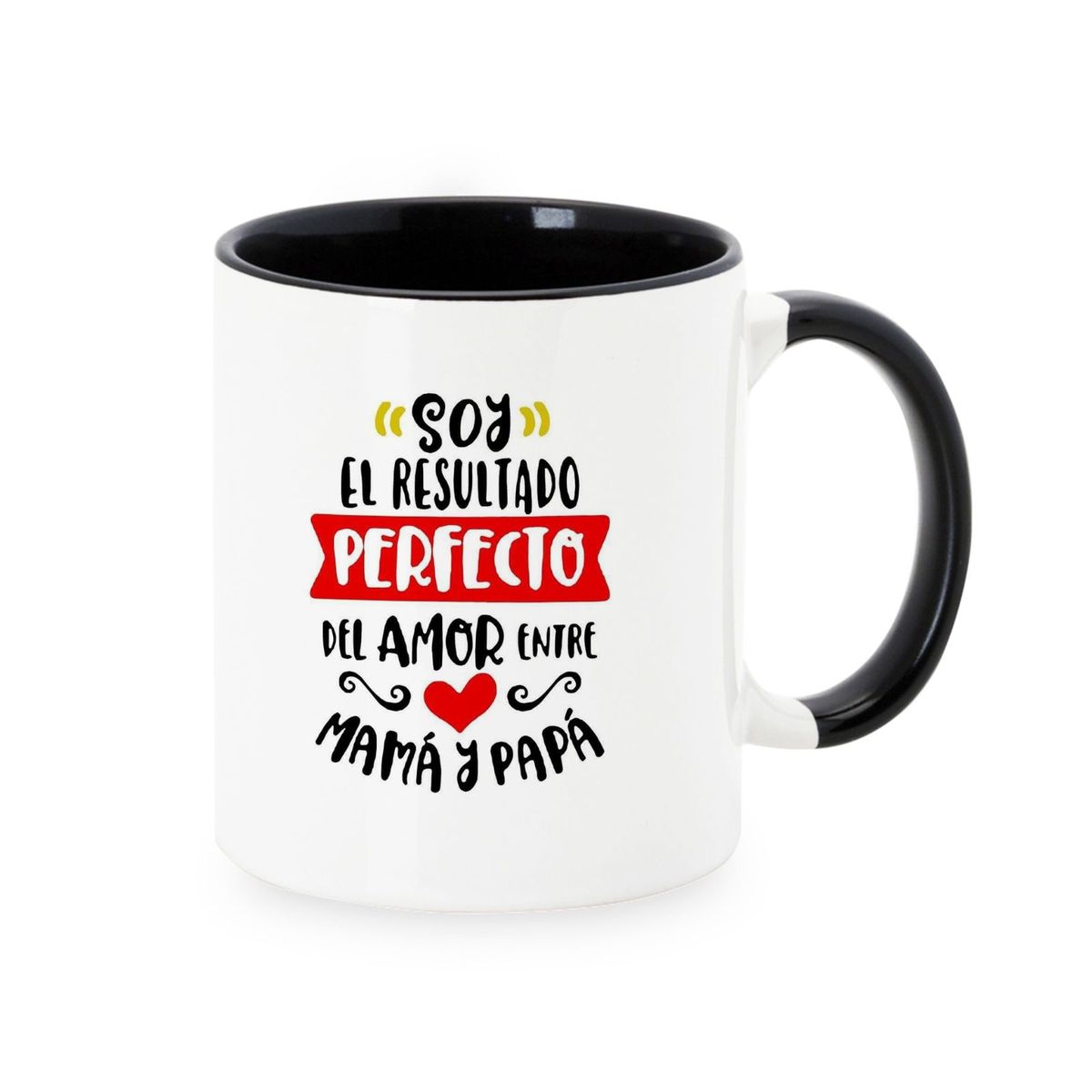 GENERICO - Taza Mug 11oz SOY EL RESULTADO DE PAPA Y MAMA - NEGRO