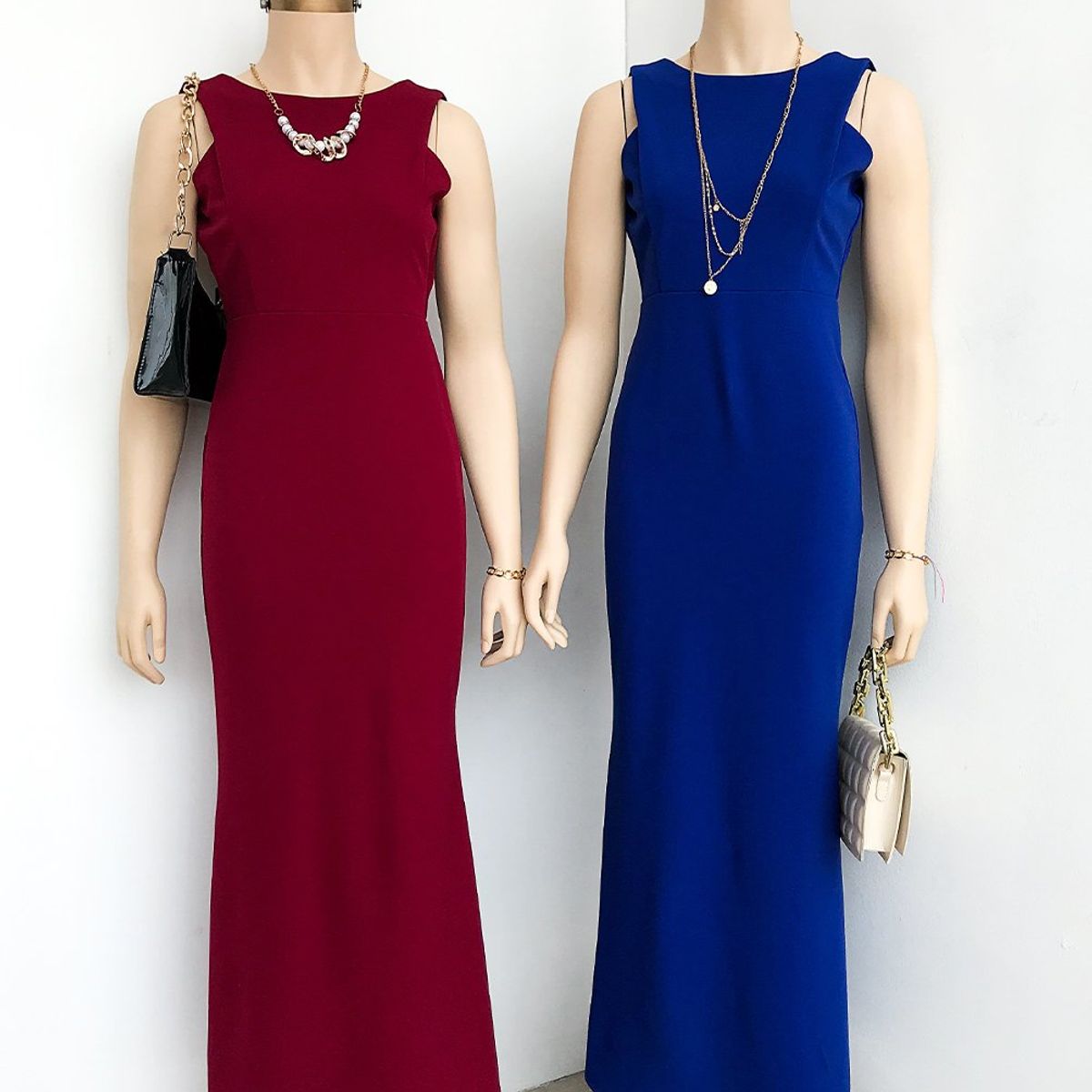 GENERICO - Vestido Largo Aurora Color Vino Estacion 108