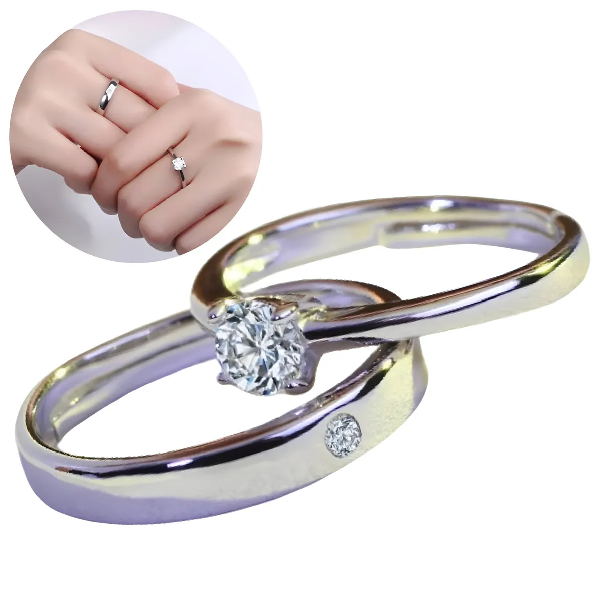 GENERICO - Anillos de Pareja Promesa Compromiso Dia Especial