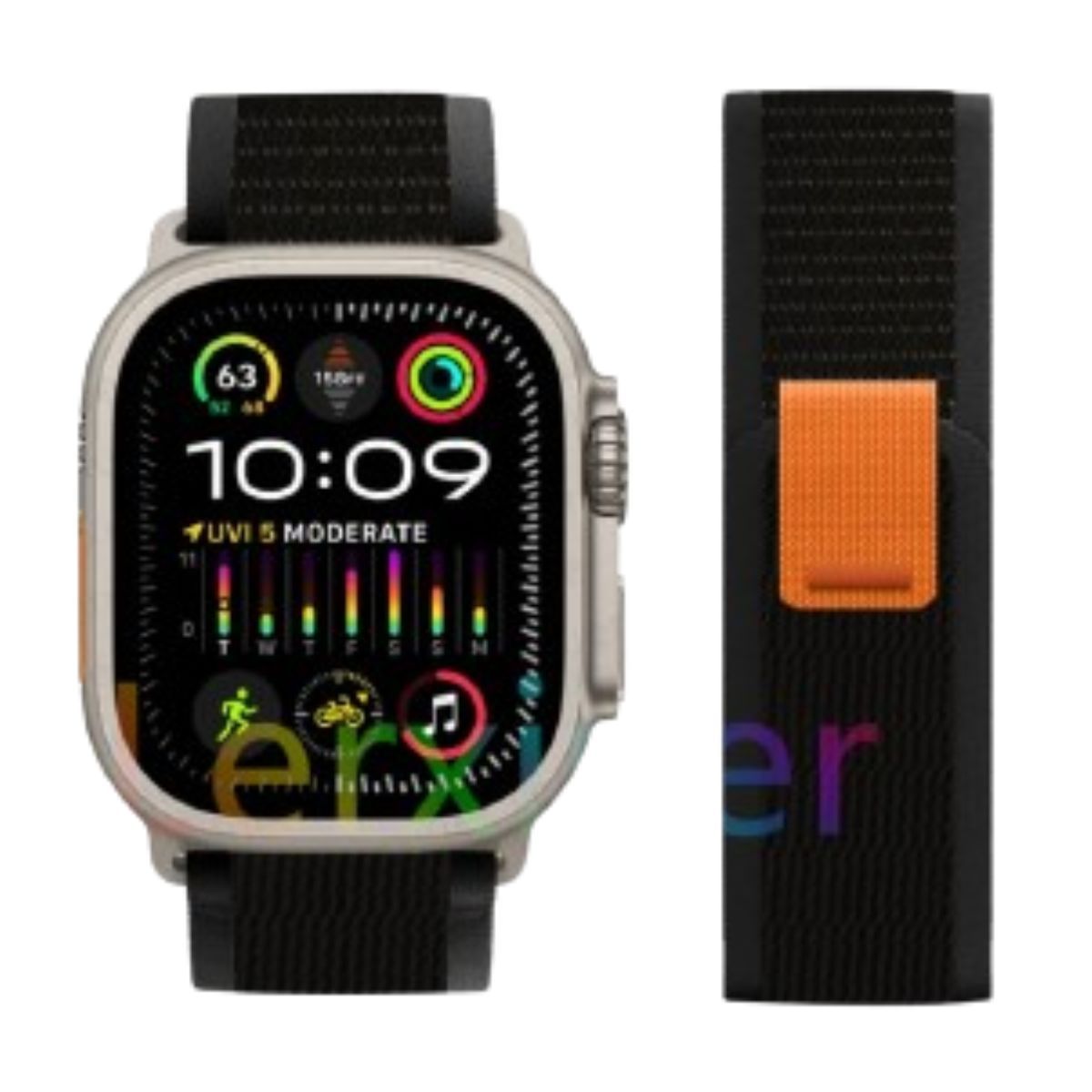 IMPORTADO MC - Correa Trail Loop Apple Watch y Smartwatch 42-44-45-49mm Negro