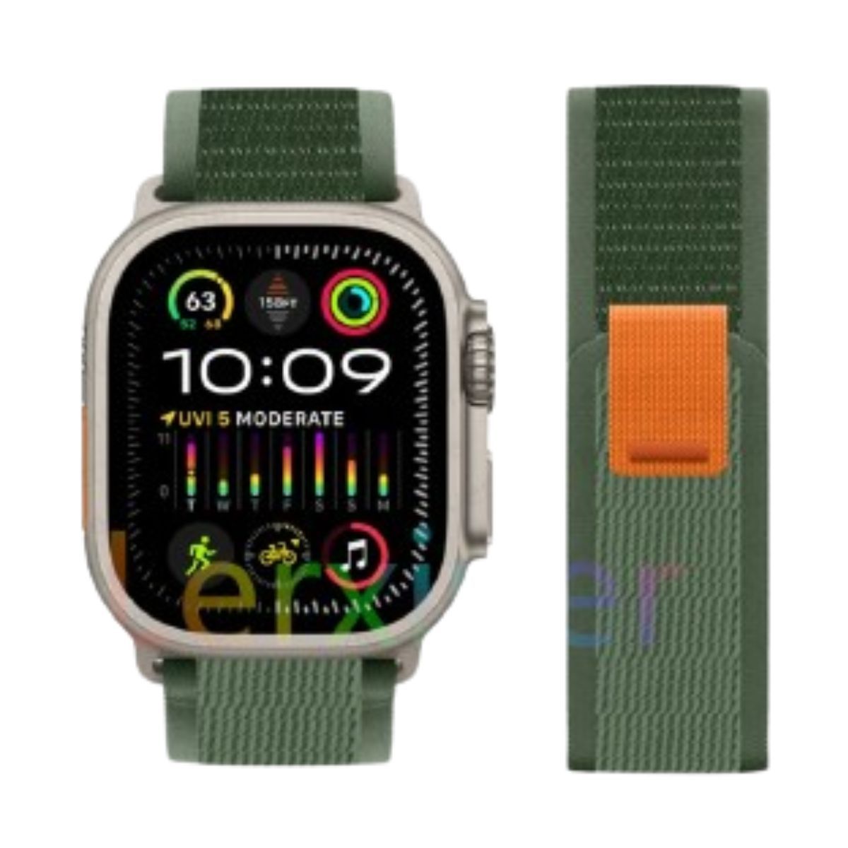 GENERICO - Correa Trail Loop Apple Watch y Smartwatch 42-44-45-49mm Verde