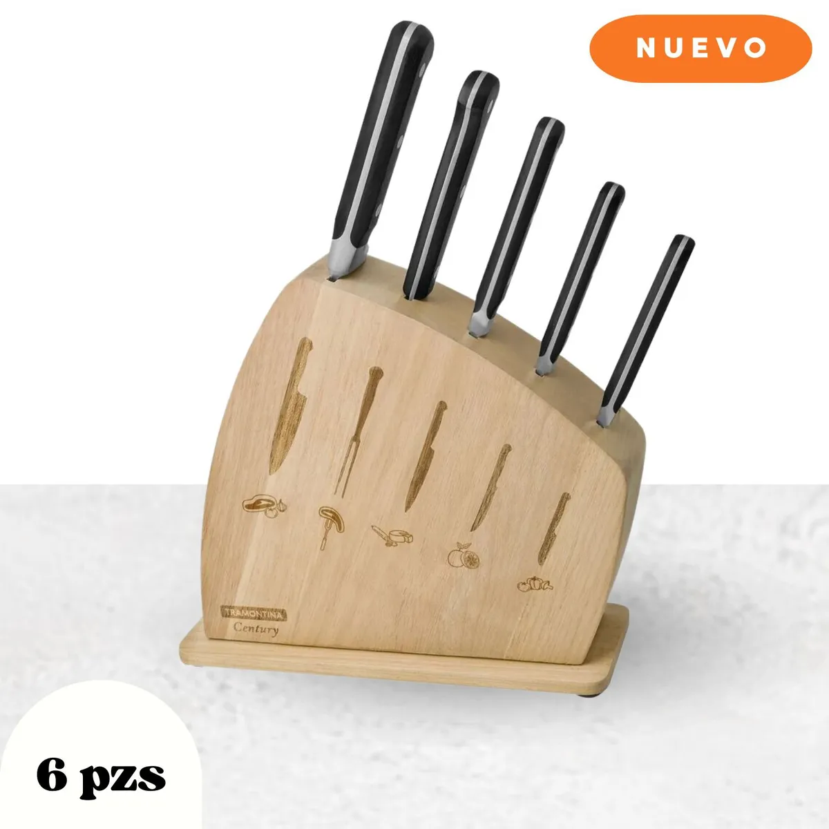 TRAMONTINA - Juego De Cuchillo Profesional Century X4 Pz Con Base