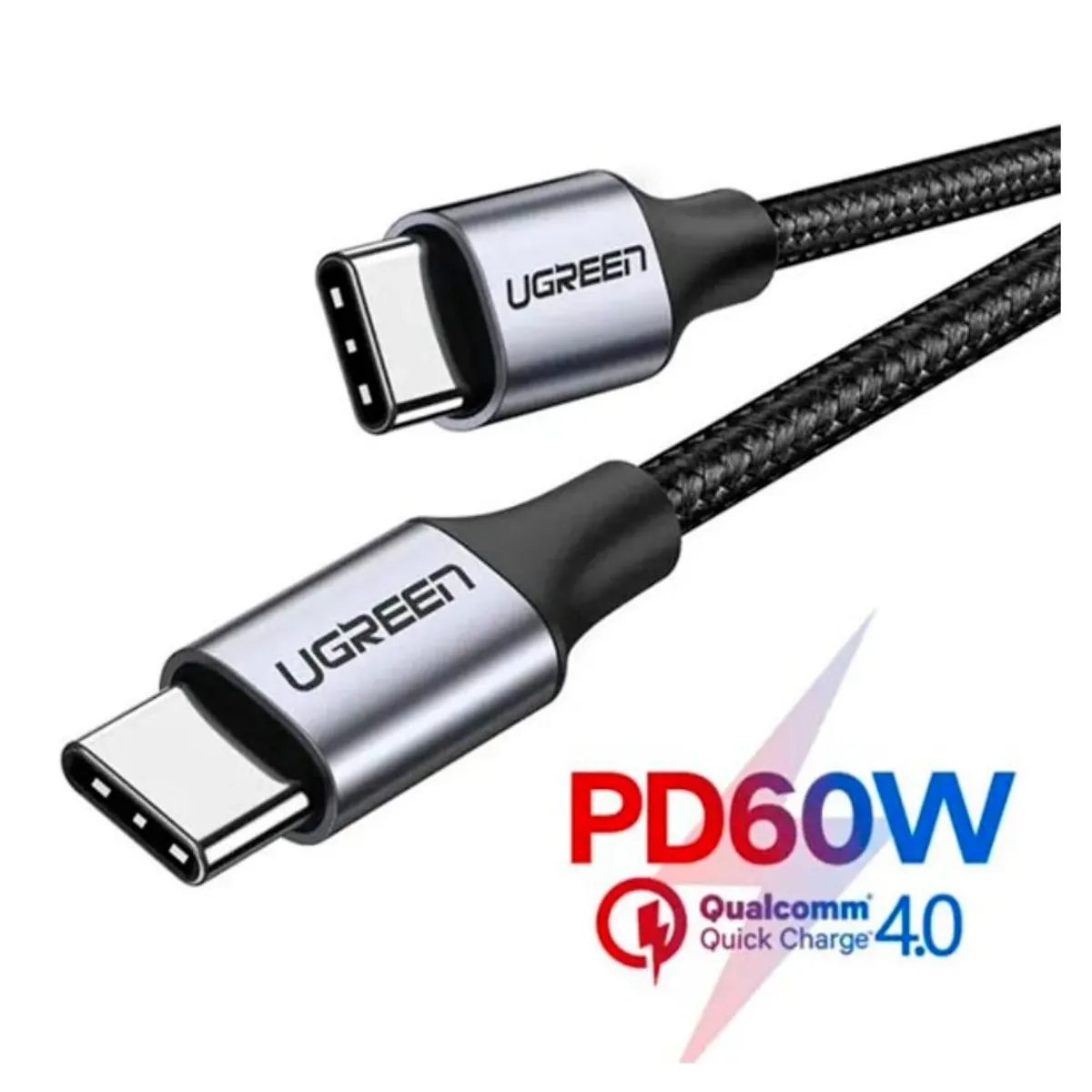 UGREEN - Cable Cargador UGREEN US261 USB-C to USB-C Carga Rapida 60w