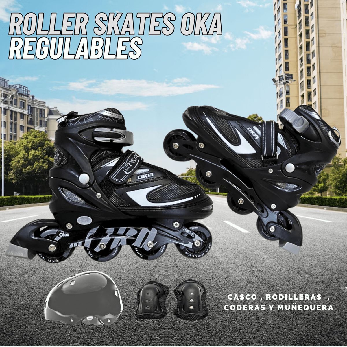 GENERICO - PATINES REGULABLE OKA TALLA L 38-41