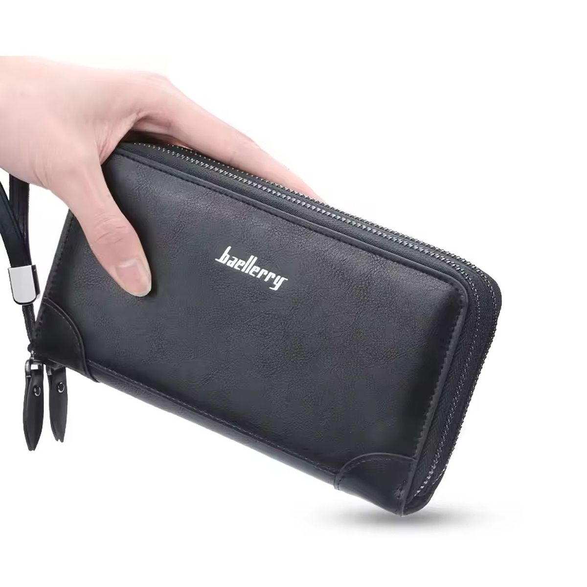 BAELLERRY - BILLETERA LARGA HOMBRE CUERO MONEDERO CON CIERRE BAELLERRY - M003