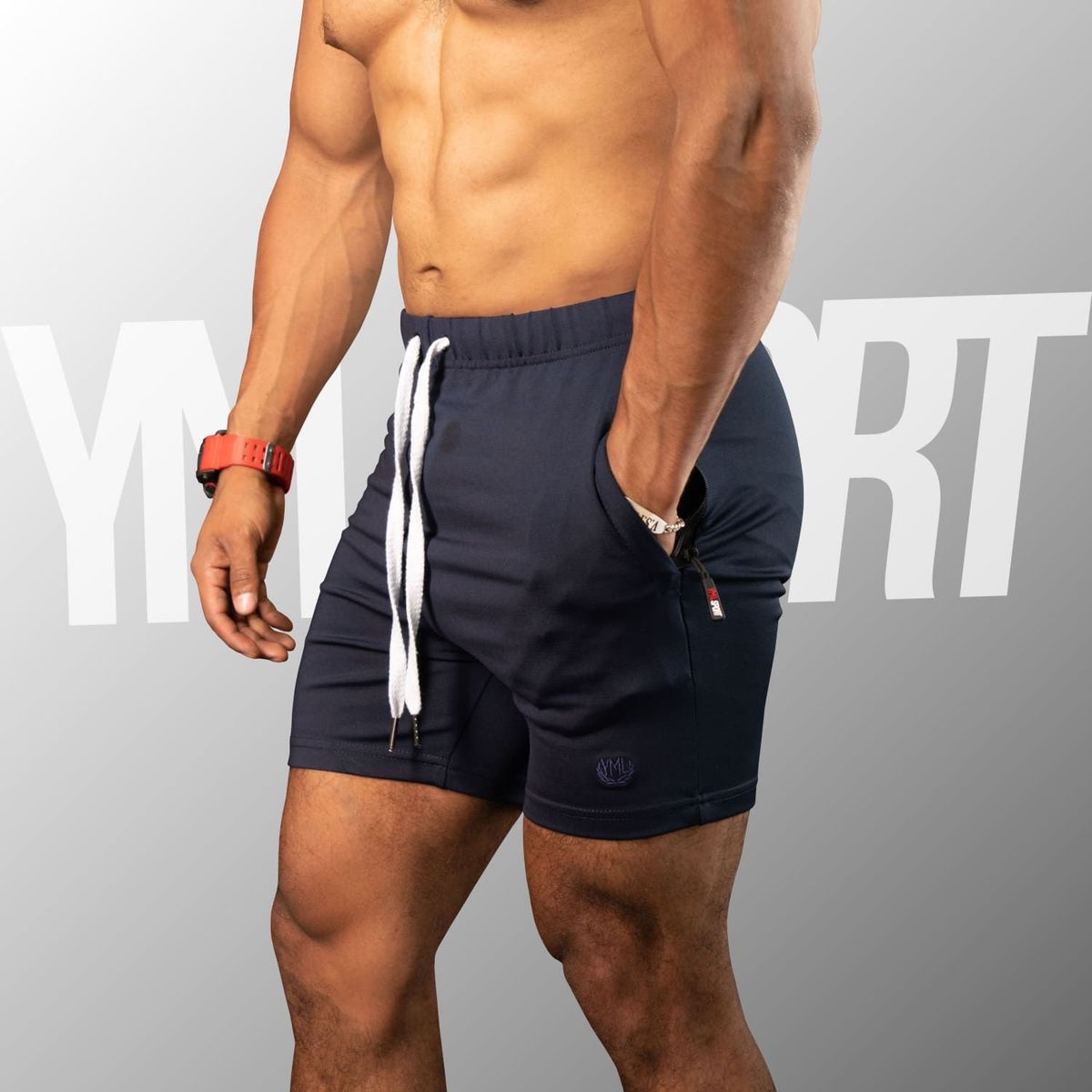 YML SPORT - Short de Entrenamiento Hombre - Short GYM Azul Marino - YML SPORT