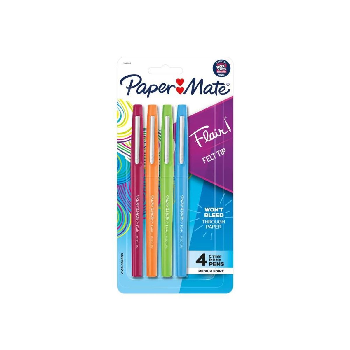 GENERICO - PAPER MATE FLAIR FELT TIP 4 PENS MEDIUM POINT 07mm
