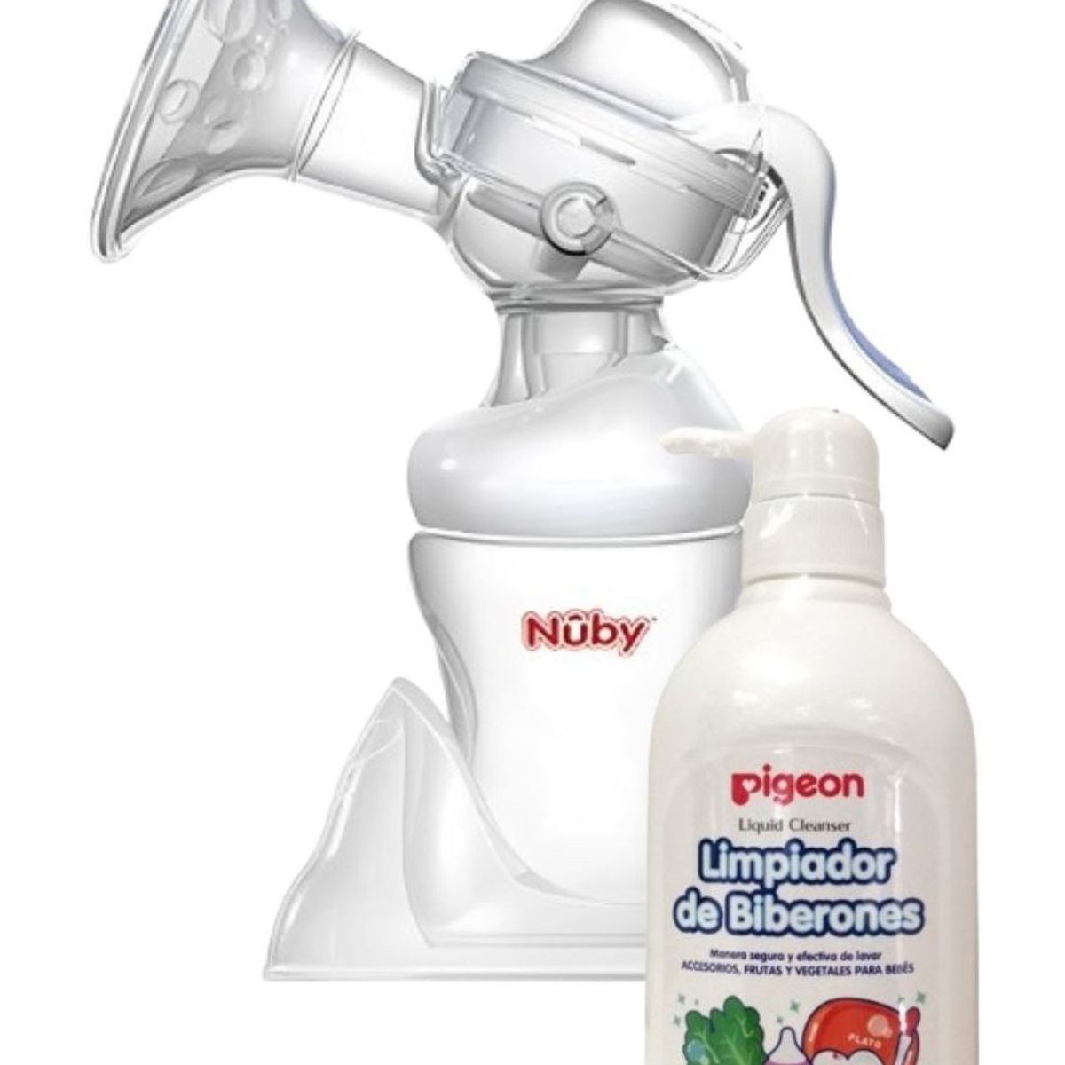 NUBY - Combo extractor manual de leche nuby+ limpiador pigeon 700ml