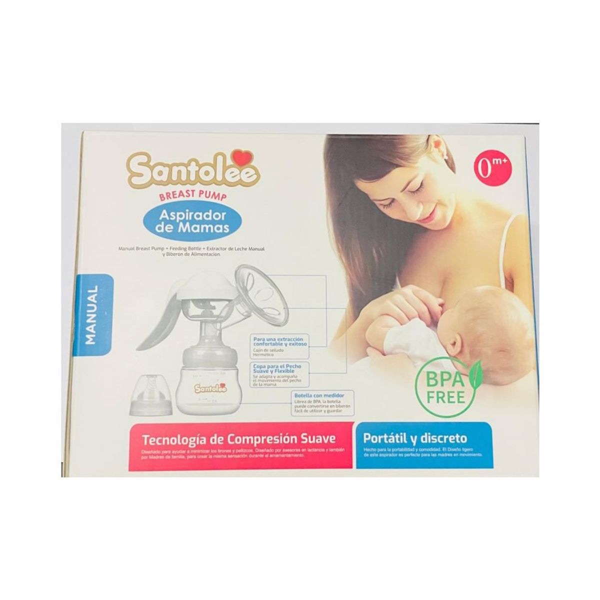 SANTOLEE - EXTRACTOR DE LECHE MATERNA SANTOLEE+BIBERON BPA+TETINA