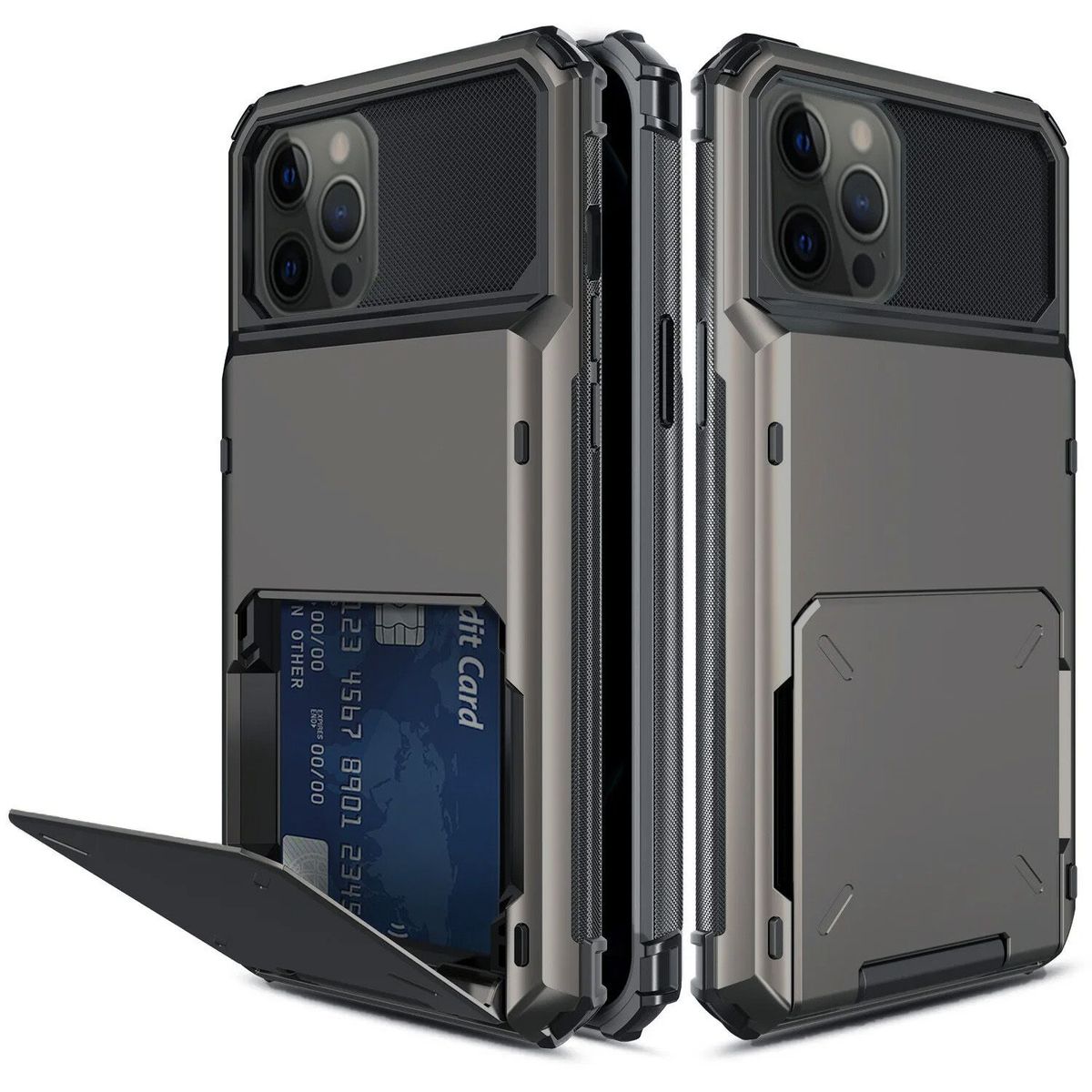 GENERICO - Carcasa Case iPhone 15 Pro Max Tarjetero Wallet