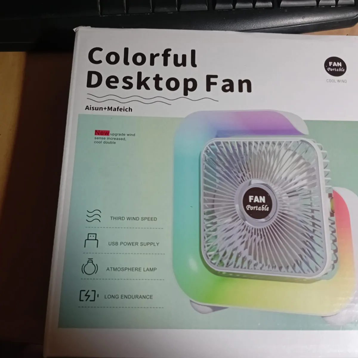GENERICO - Ventilador con bateria recargable COLORFUL DESKTOP FAN