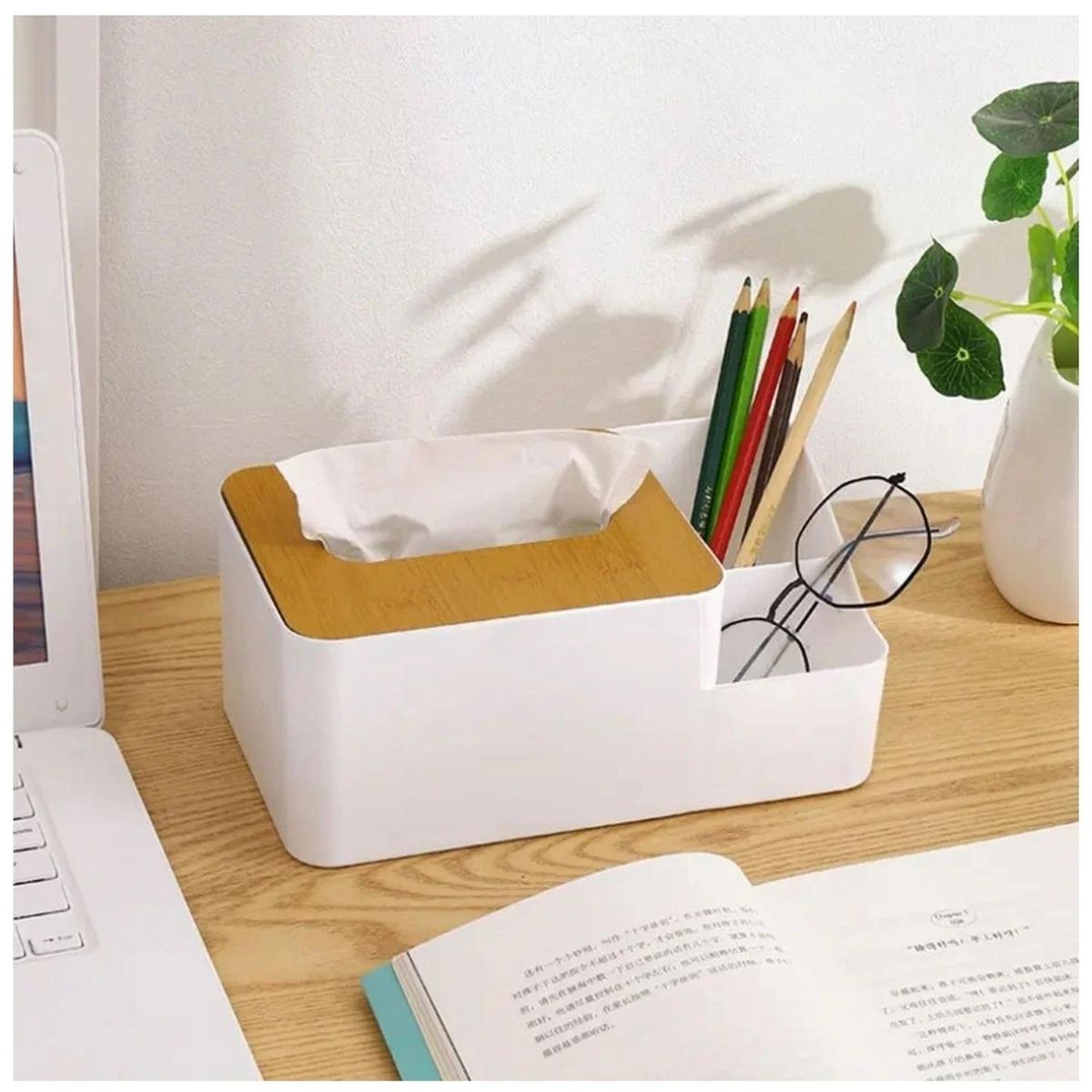 MINARI - Caja Organizador de Escritorio Oficina Dispensador Papel H21