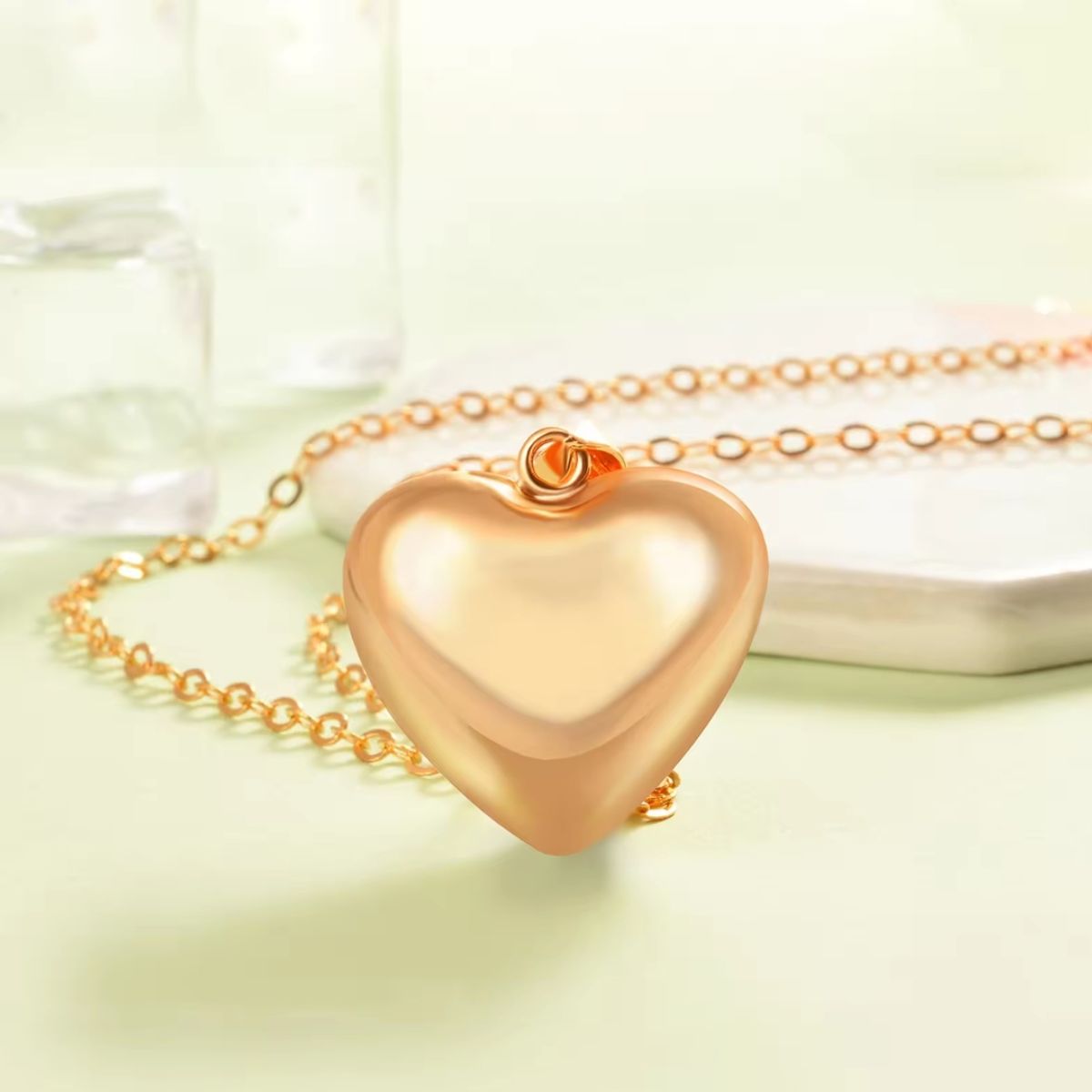 GENERICO - Collar Corazón Rosa Mujer waterproof