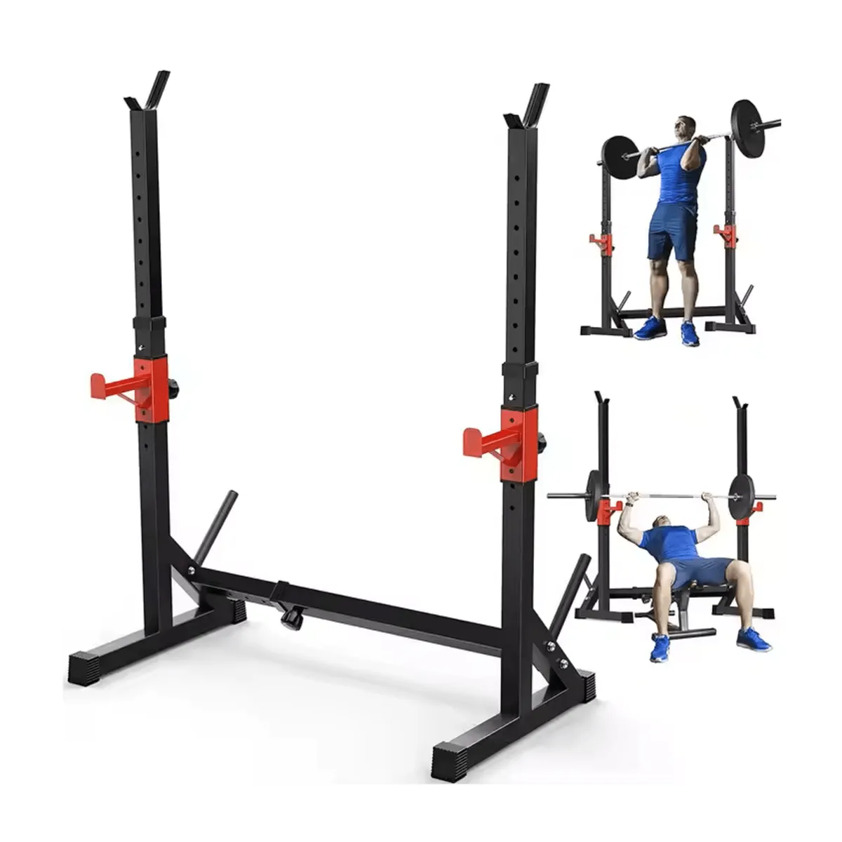 GENERICO - Rack de sentadillas de altura ajustable con capacidad 300 Kg