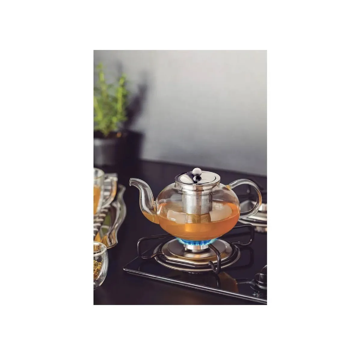 TRAMONTINA - Tetera de vidrio TRAMONTINA de acero inox 1L