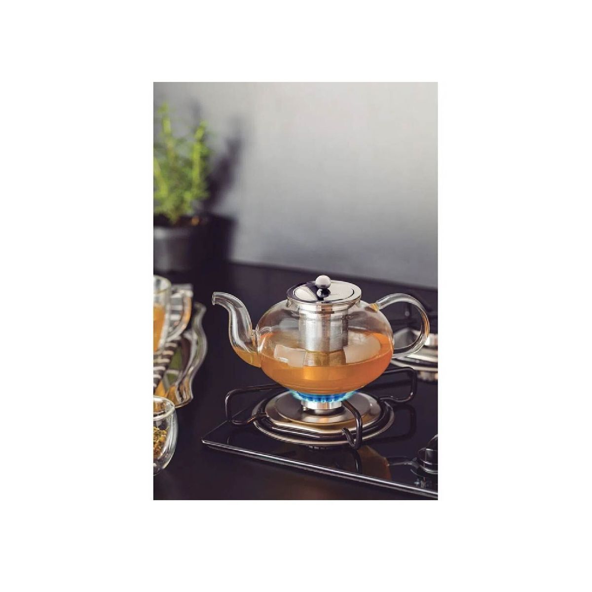 TRAMONTINA - Tetera de vidrio TRAMONTINA de acero inox 1L