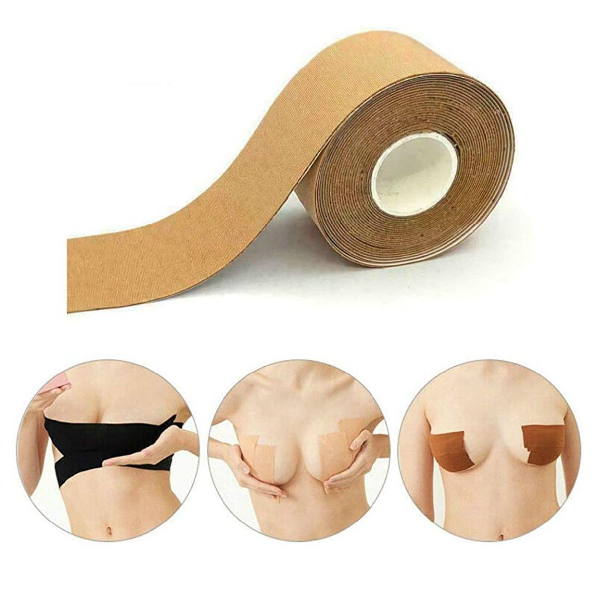 TODO FIT - Cinta Sujetador adhesivo Cubre pezón Levantamiento Senos Beige