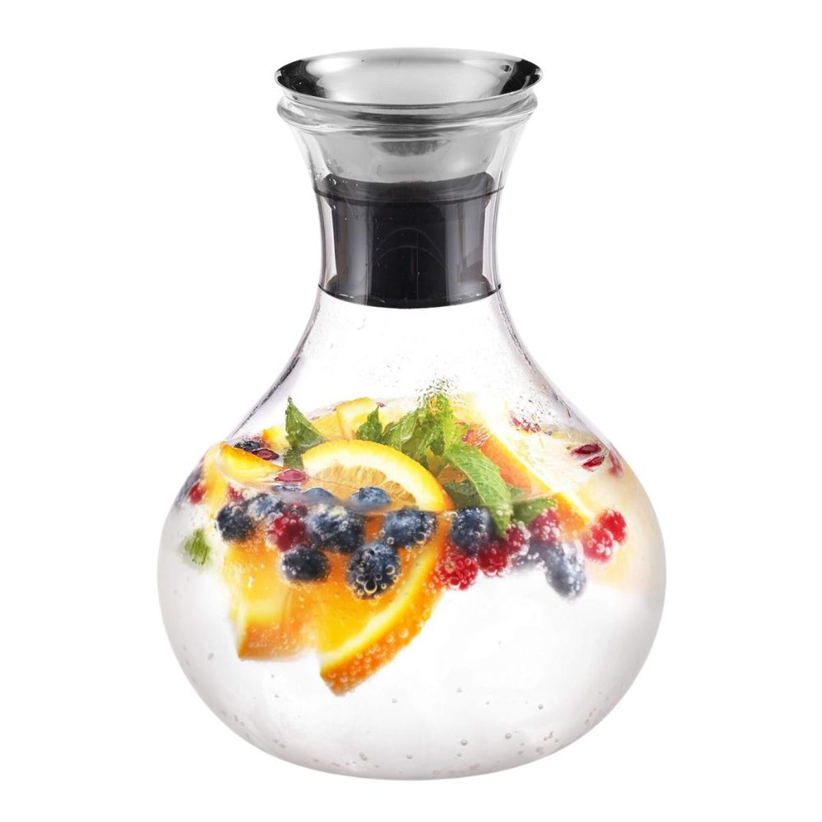 INSPIRA - Jarra de Vidrio Base Ancha con Tapa Acero Hermética 1600 ml