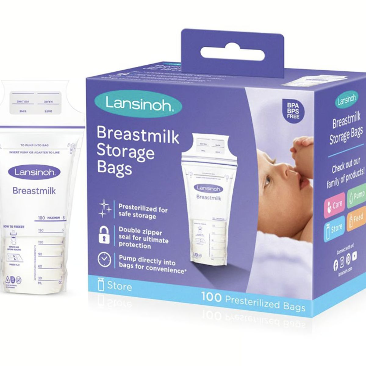 LANSINOH - Bolsas de almacenamiento de Leche Materna Lansinoh 25 unid
