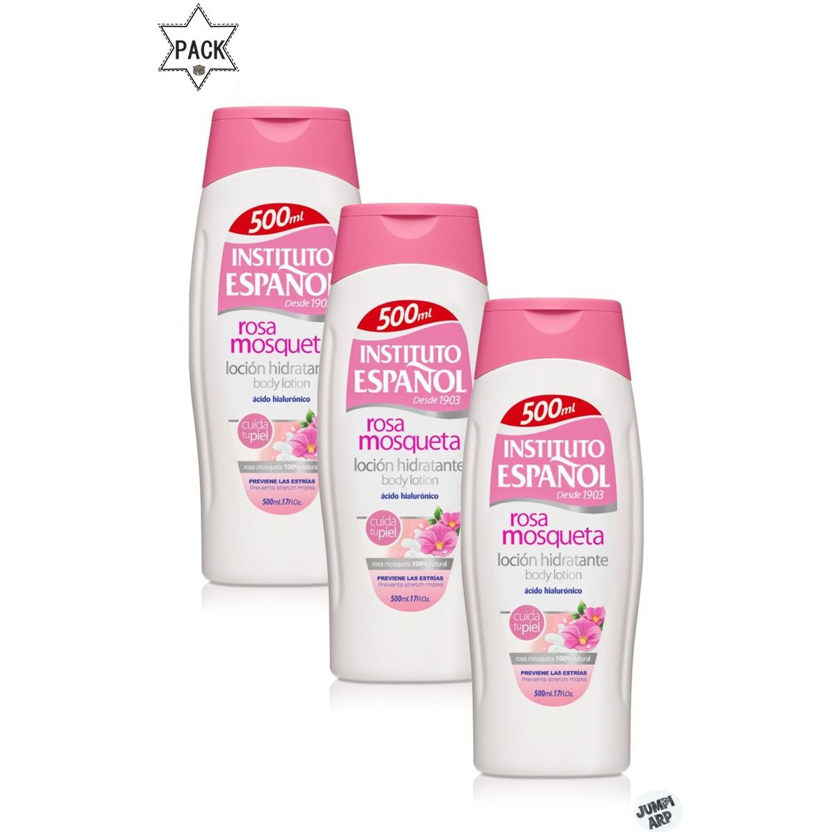 INSTITUTO ESPANOL - Pack 3 Unidades Instituto Español Locion Hidratante Rosa Mosqueta