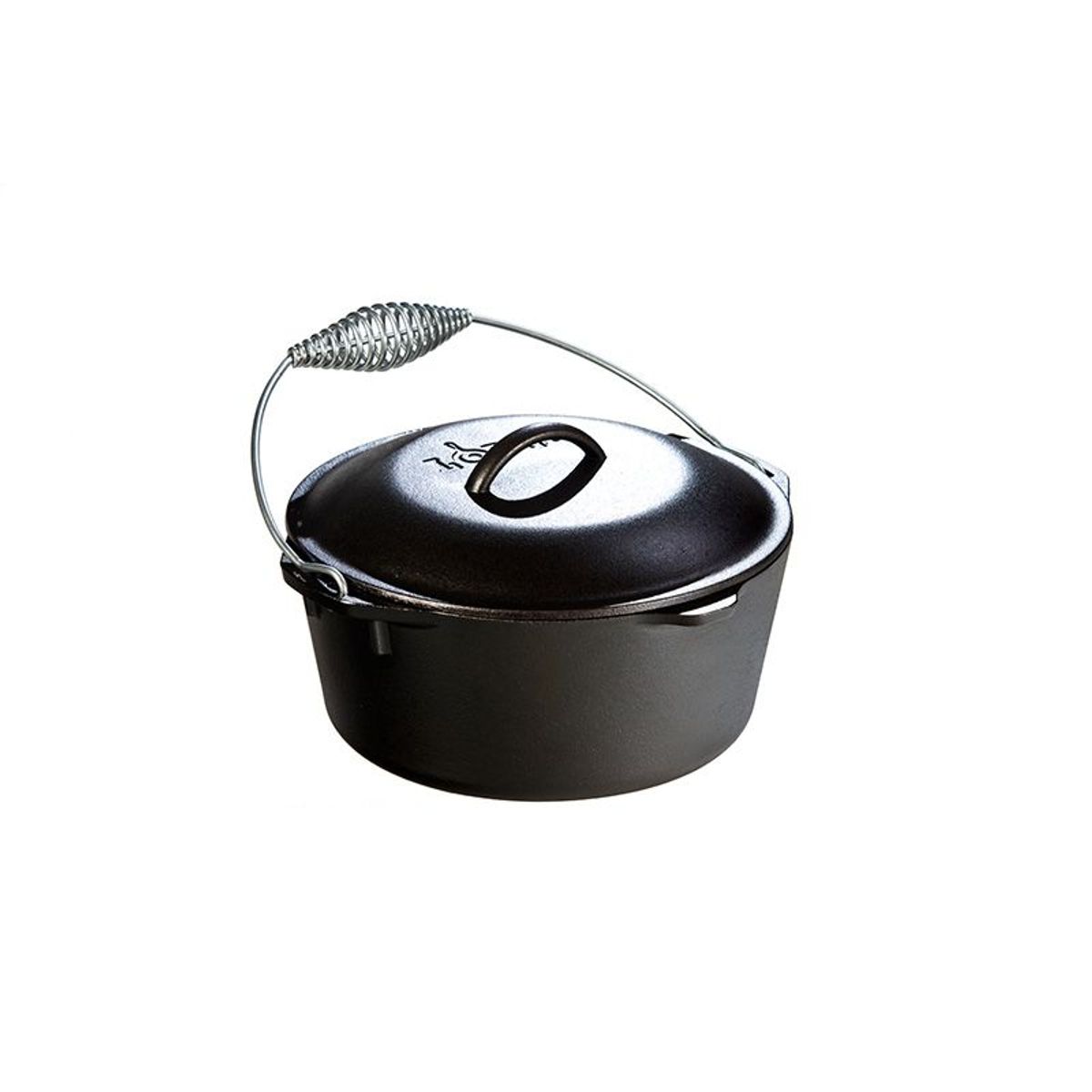 LODGE - Olla Dutch Oven de hierro fundido con asa espiral de 4.7 L