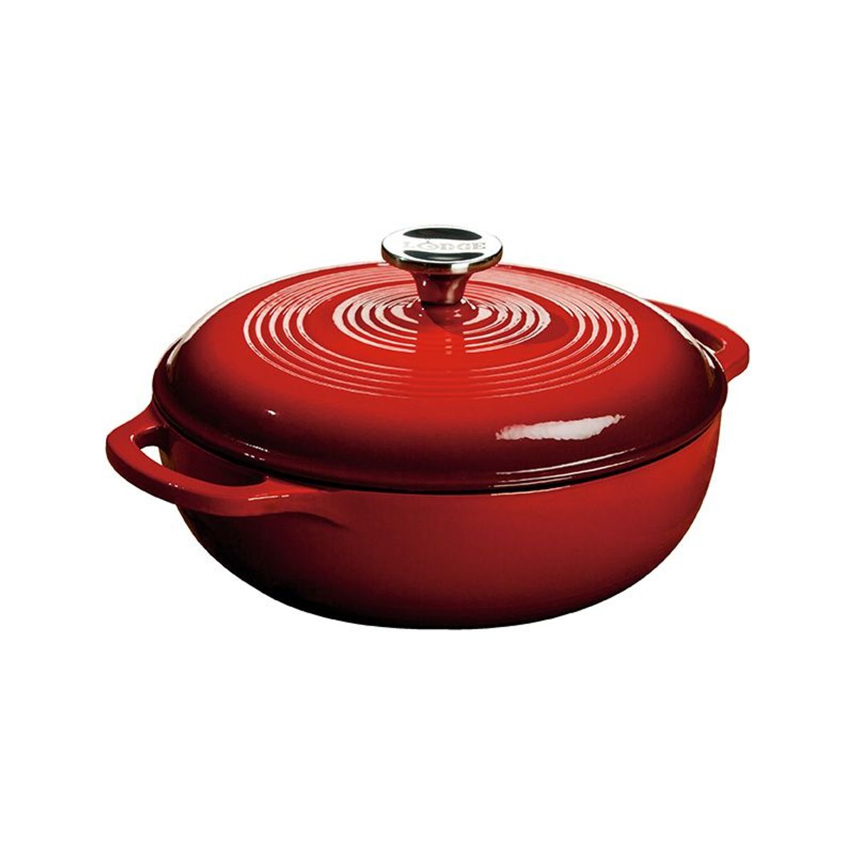 LODGE - Olla de hierro fundido esmaltada Rojo de 2.8 L