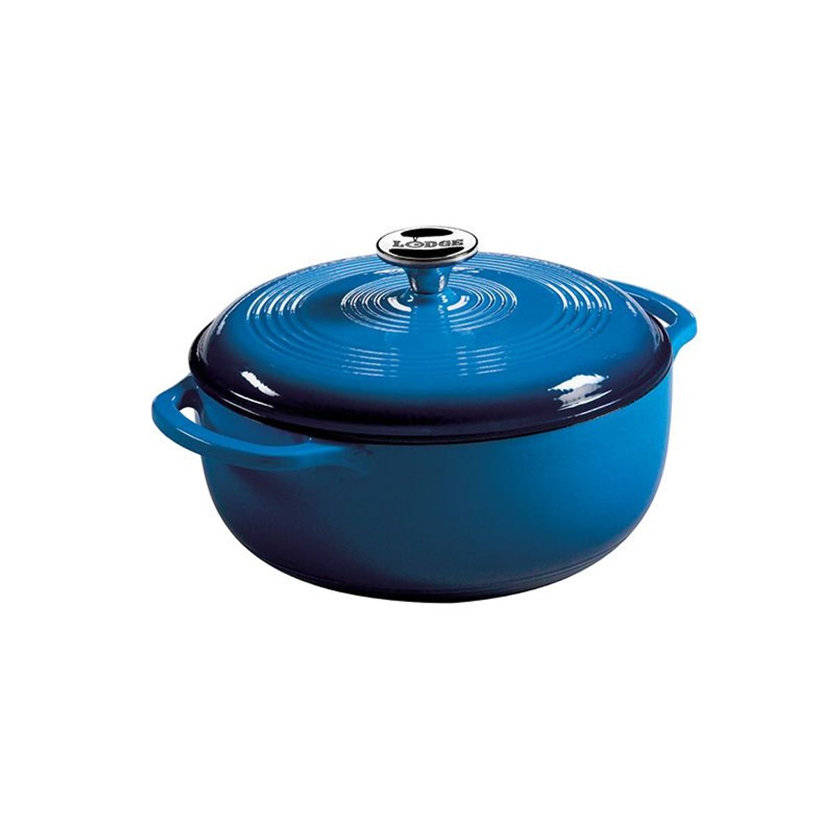 LODGE - Olla de hierro fundido esmaltada Azul de 4.3 L