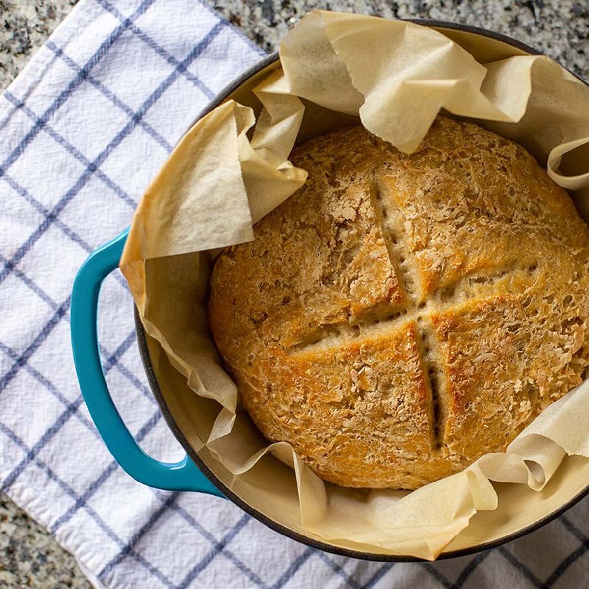 LODGE - Olla de hierro fundido esmaltada Azul de 4.3 L