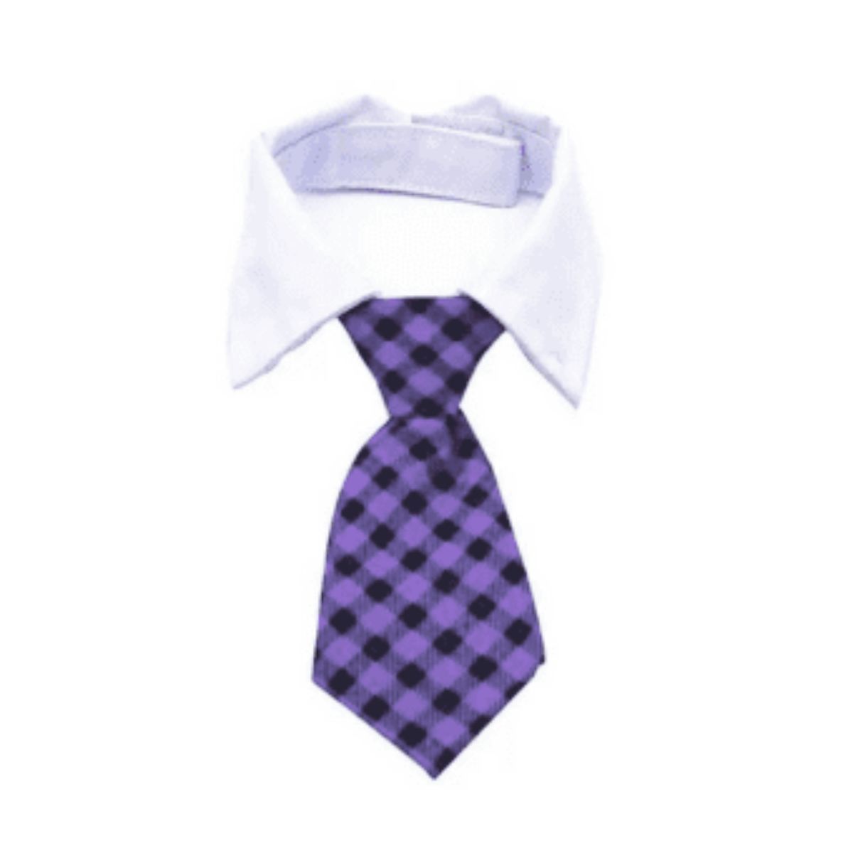 GENERICO - CORBATA CON CUELLO PARA MASCOTA MORADA CUADROS