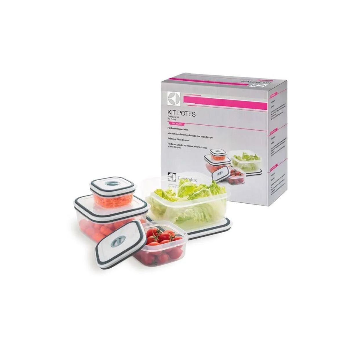 ELECTROLUX - Set de 4 Contenedores Herméticos con Tapa 80000566 Electrolux