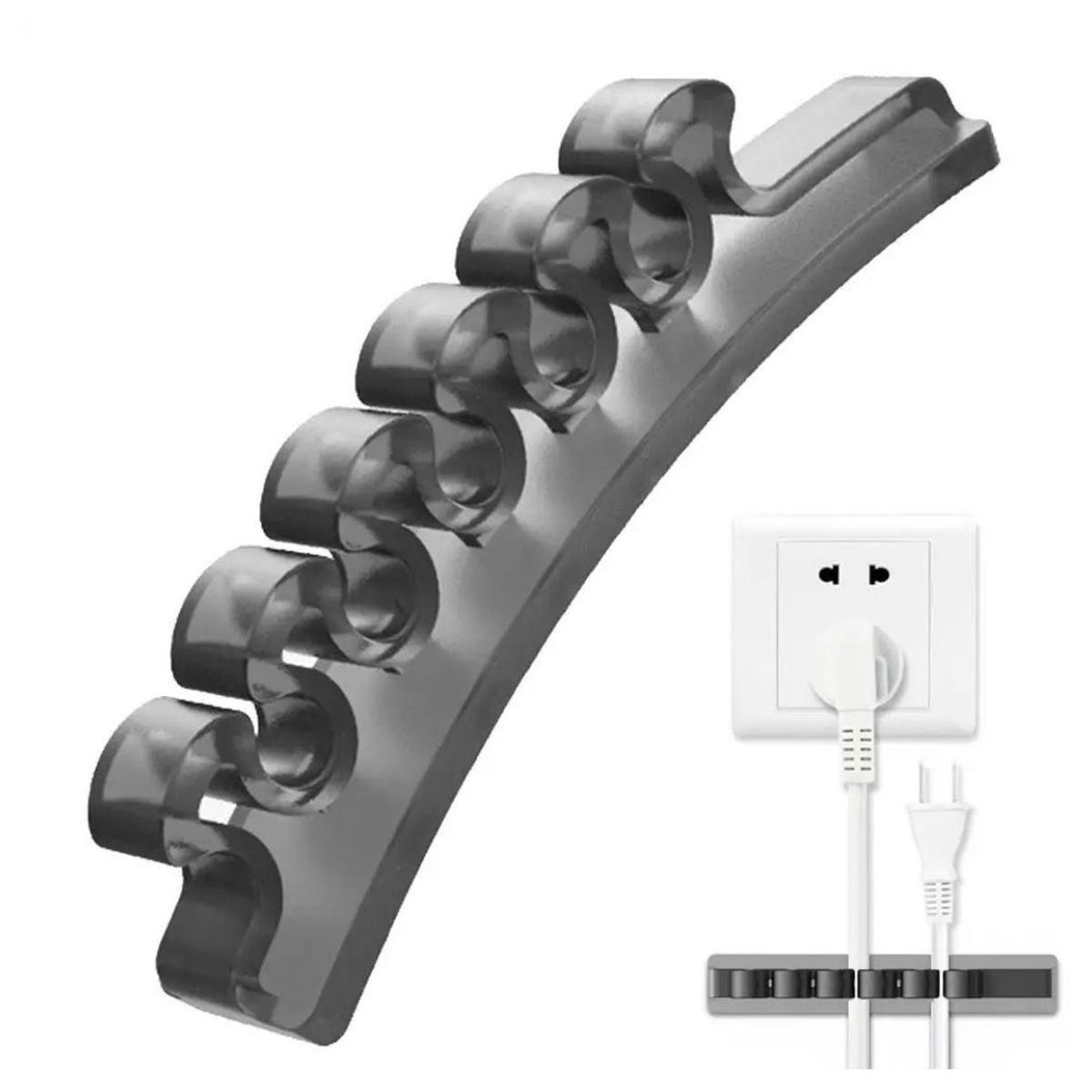 GENERICO - Organizador de Cables USB para Oficina Escritorio Negro x2