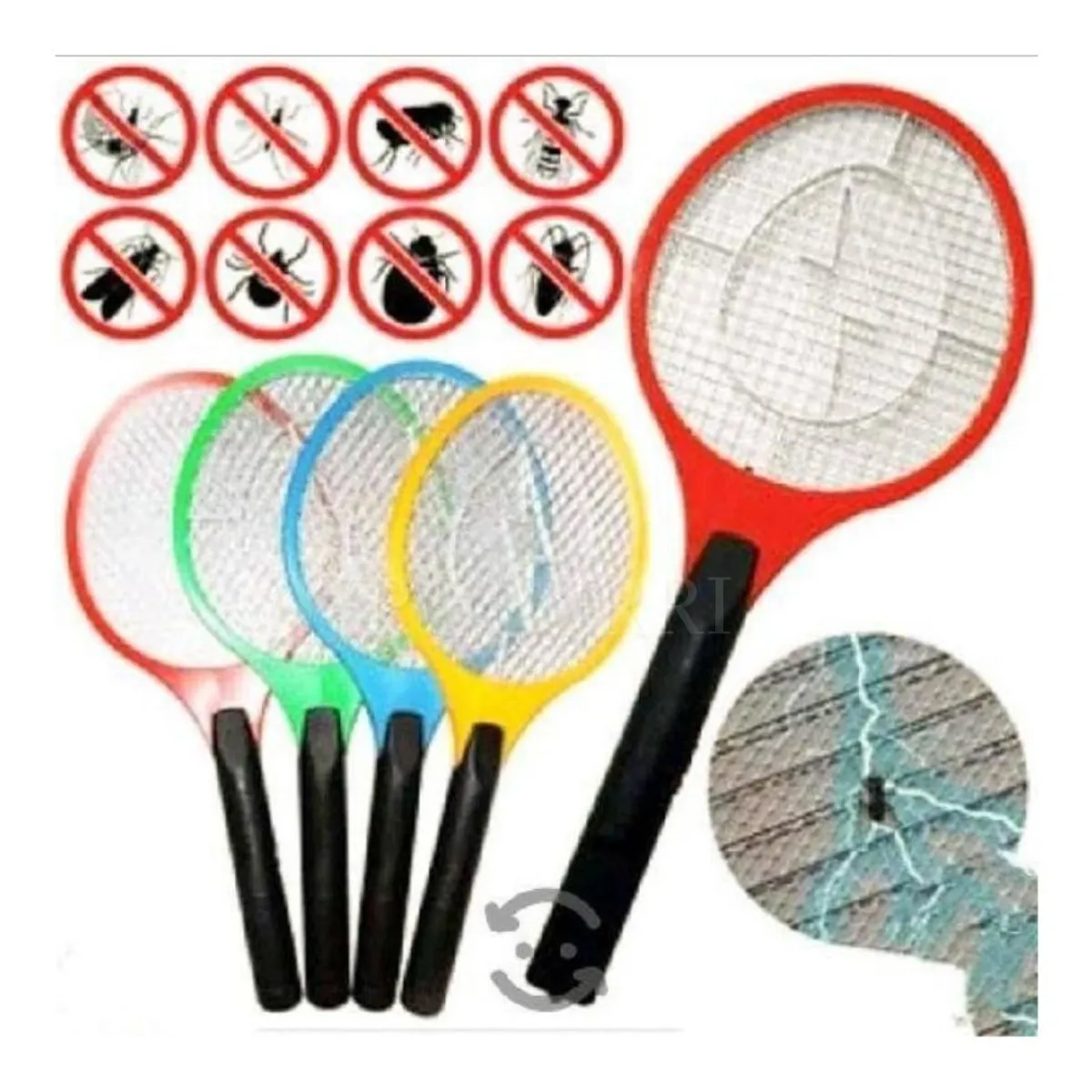 GENERICO - Raqueta Eléctrica Mata Moscas y Mosquitos