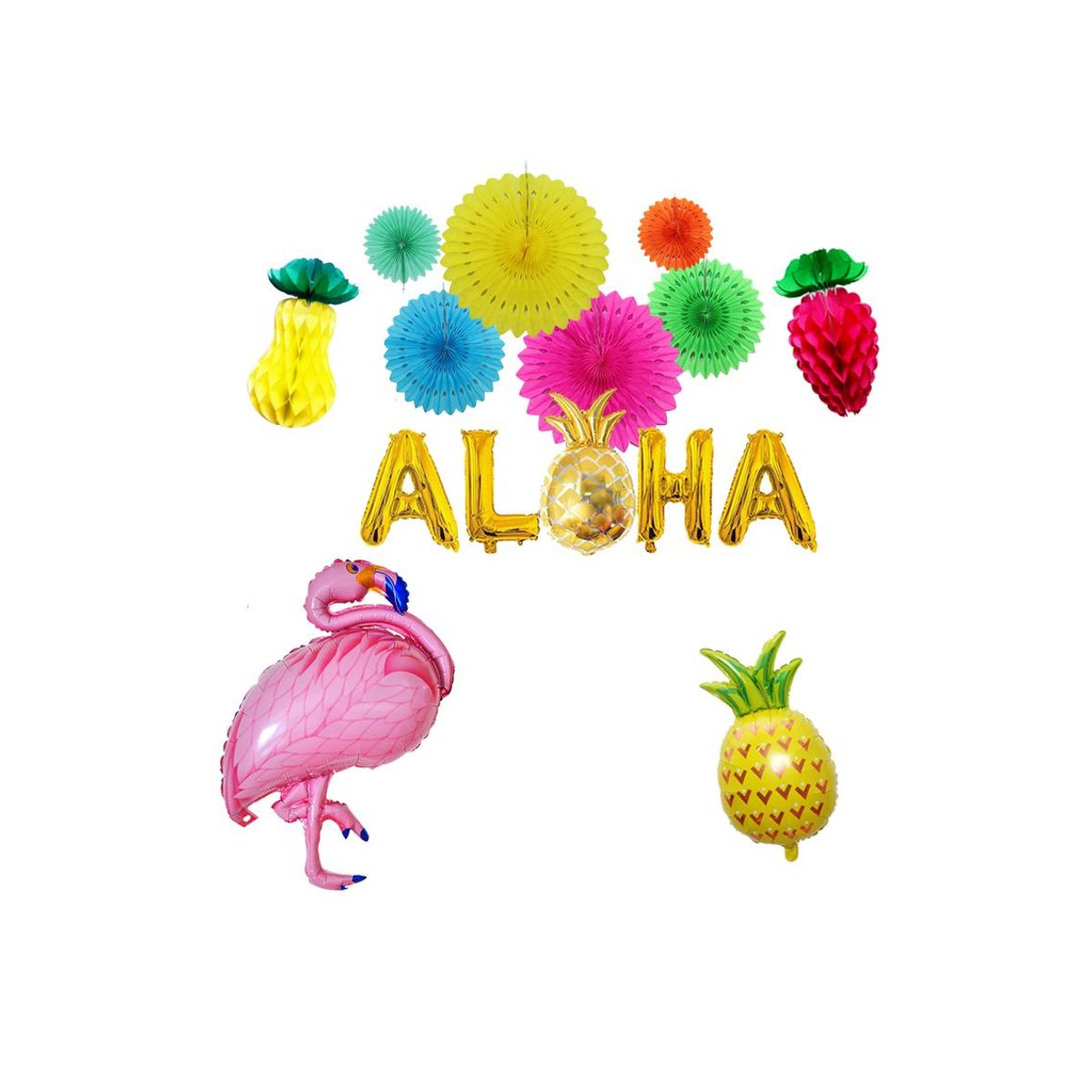 GENERICO - Kit De Globos Hawaiano pack completo