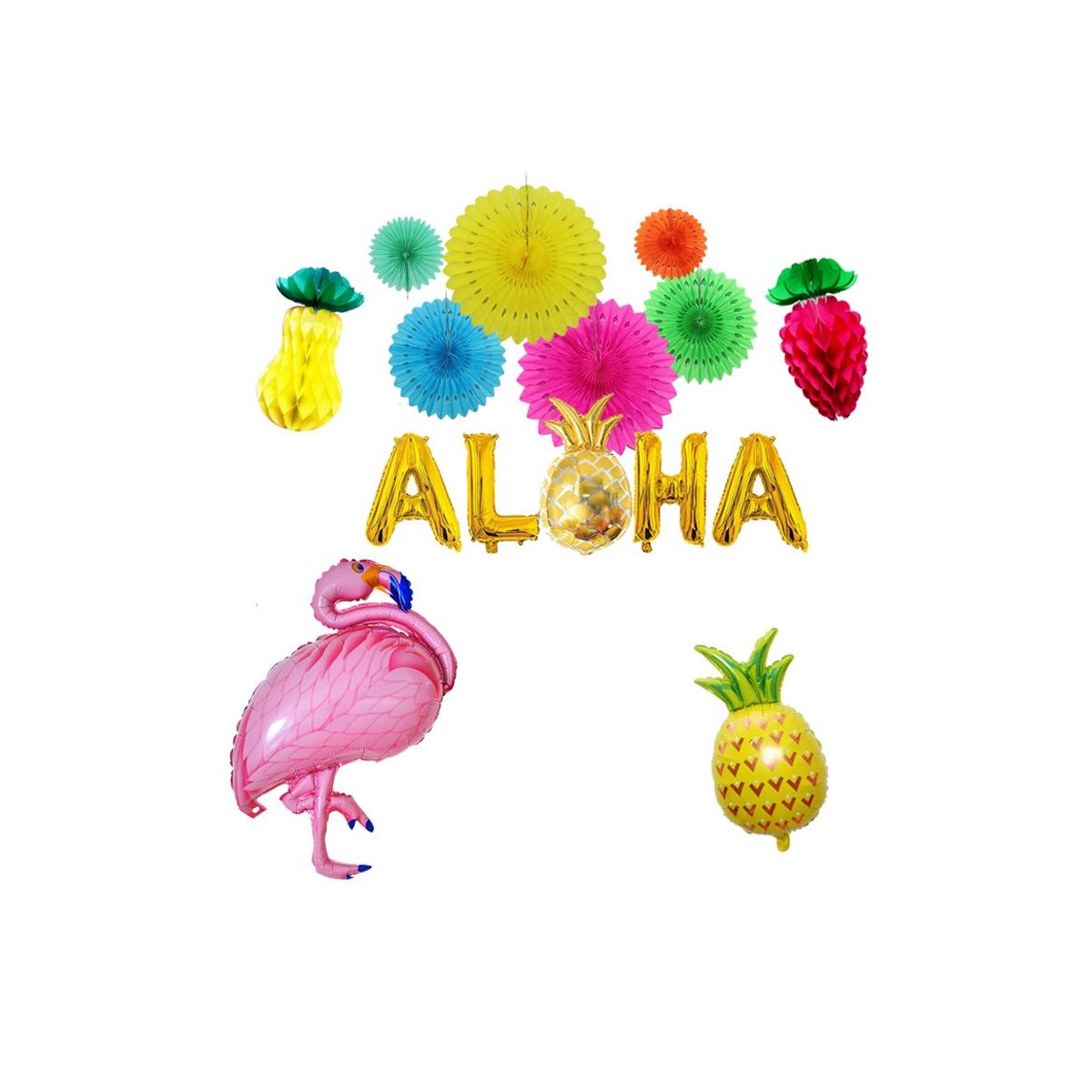 GENERICO - Kit De Globos Hawaiano pack completo